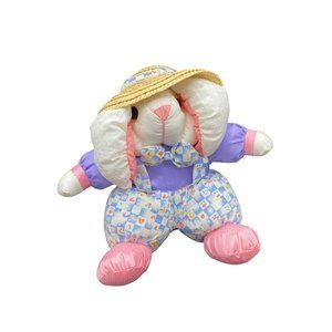 Vintage DanDee Bunny Rabbit Purple , Pink Pastels Parachute Nylon Puffalump